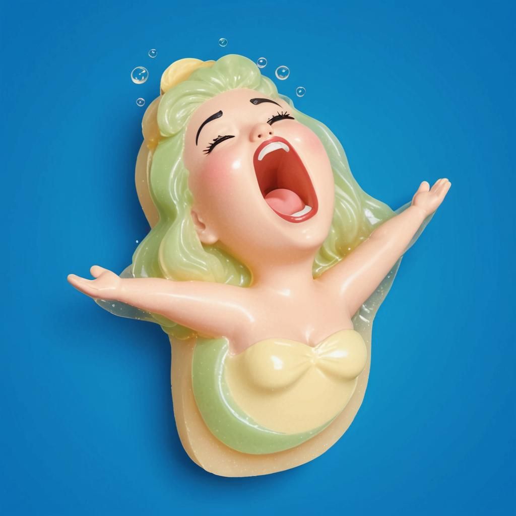 Cartoon Soap Opera Singer with Bubble Hair