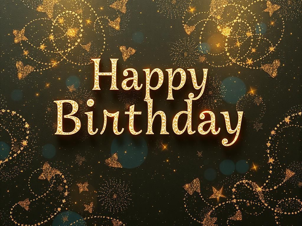 Gothic Happy Birthday Card in Ethereal Style