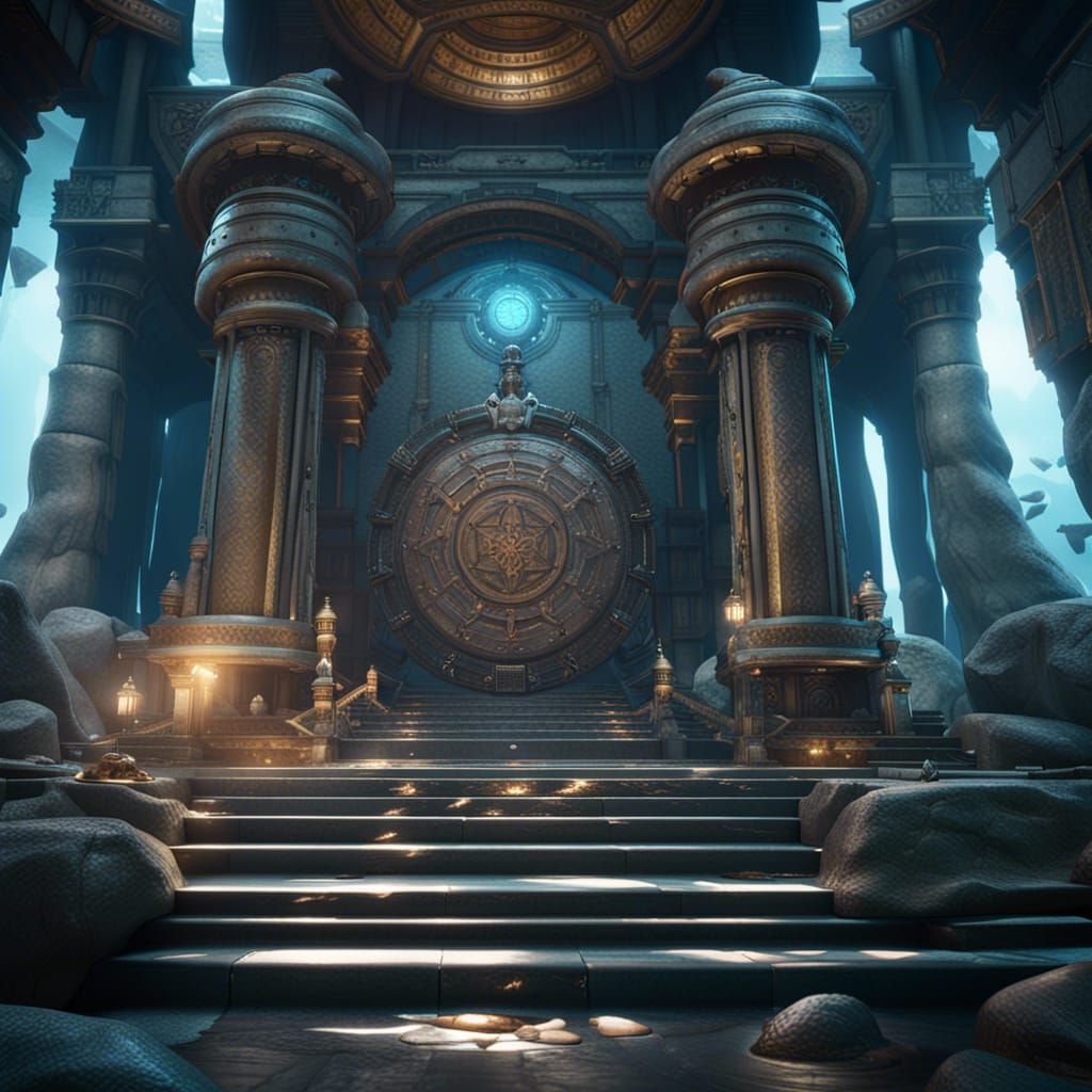 Epic Ocean Temple for RPG in 3D