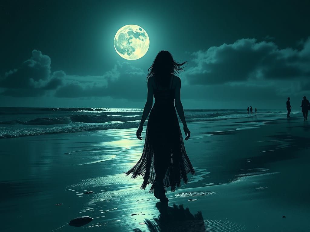 Vampire girl Moonbathing