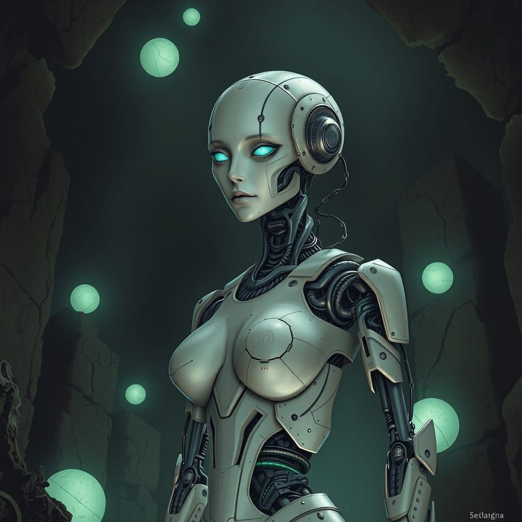 Ethereal Robot Mausoleum in Dark Ambient Hues