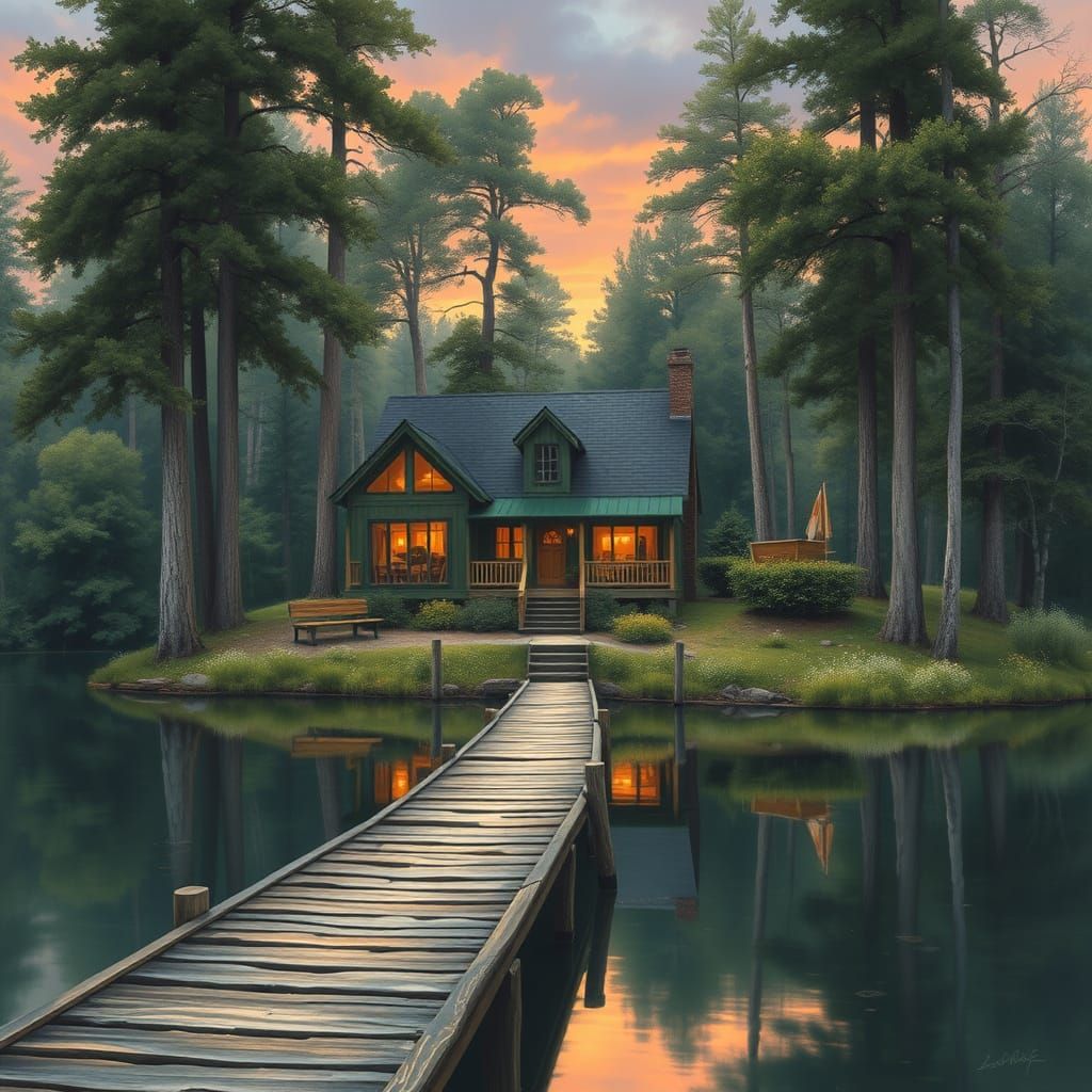 Cozy Lakehouse Nestled Among Trees