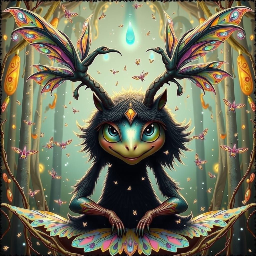 Fantasy Critter Creature in Vibrant Forest
