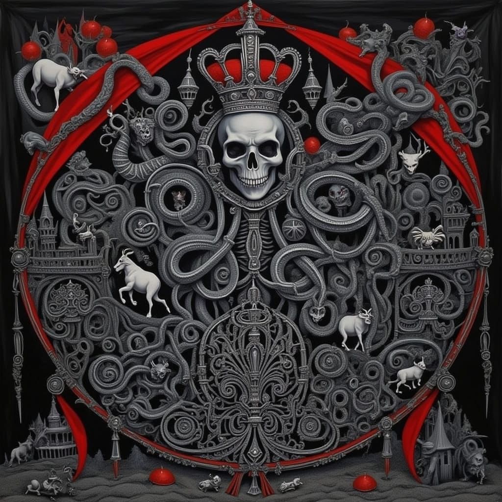 Ethereal Serpentine Crown in Dark, Mysterious Style