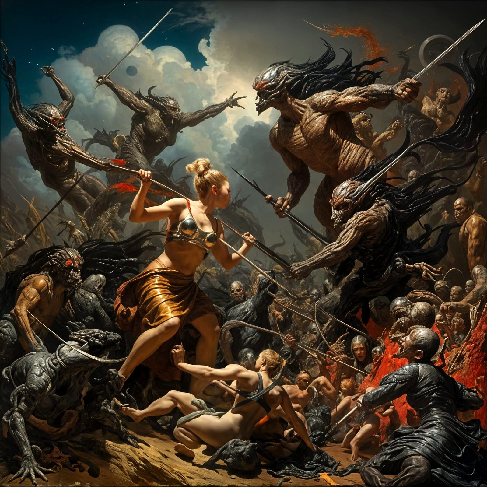 Abstract Alien Portraits in a Bizarre Magical Landscape