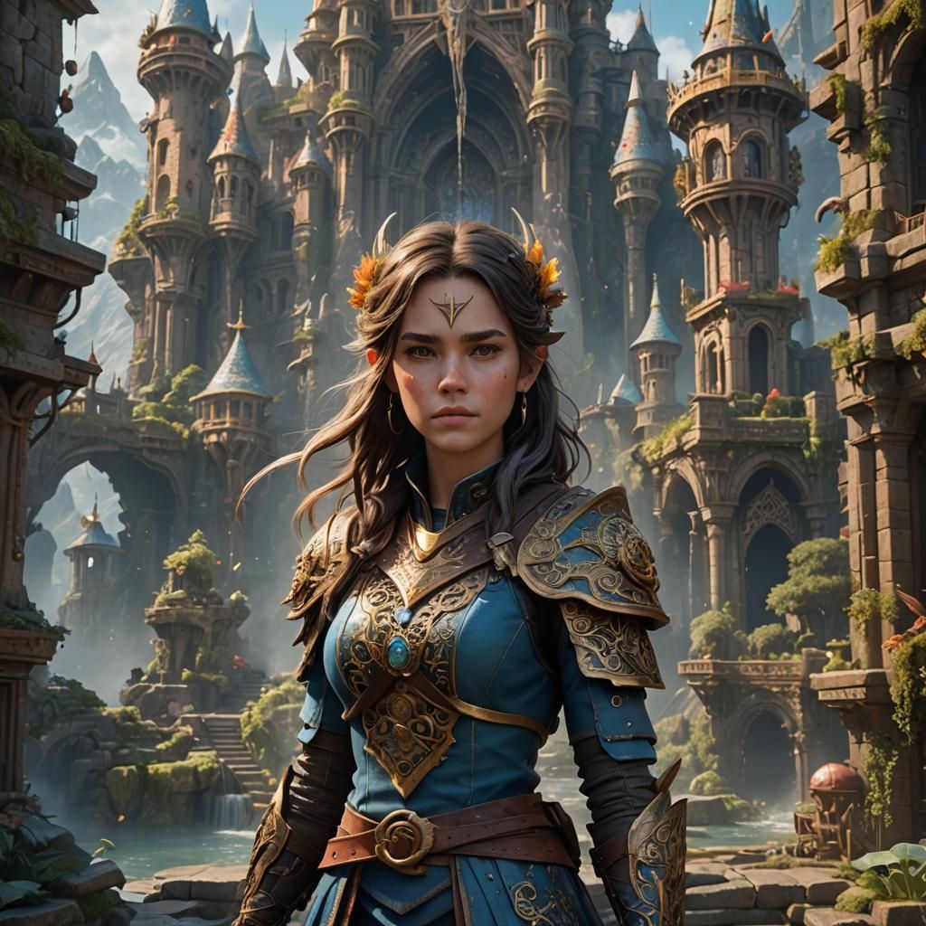 Detailed Matte Painting of Zoey in Deep Color