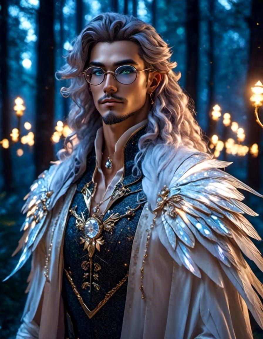 3D Male Fae Portrait in Gothic Fairycore Style