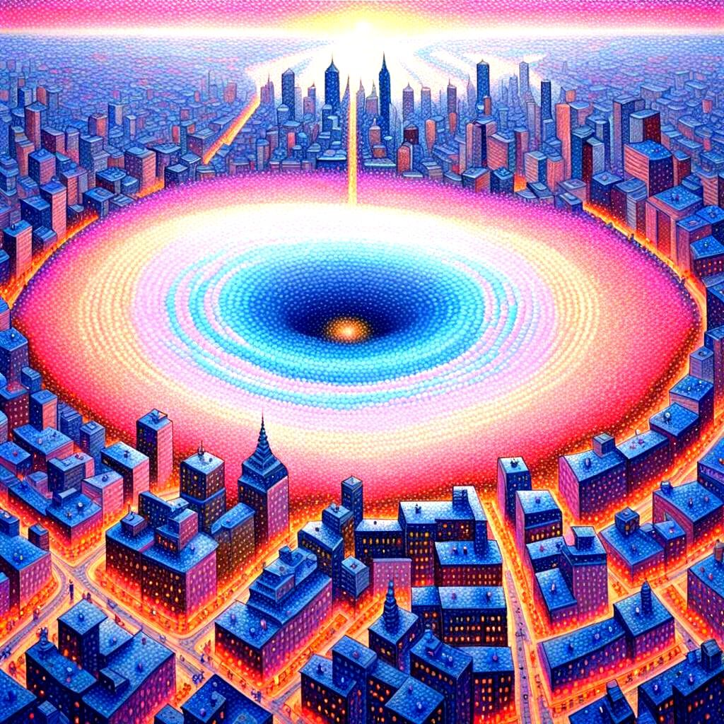 Detailed Pointillist Abstract Art in Lush Colors