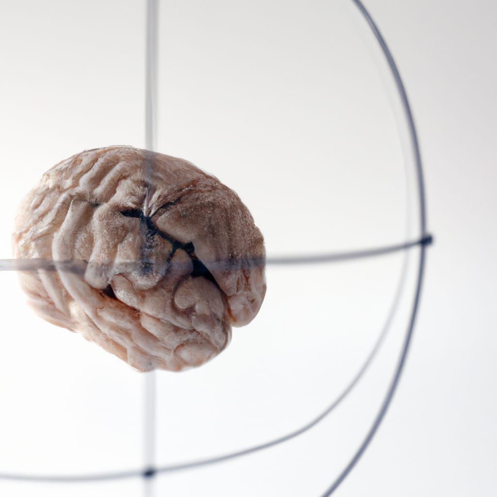 Brain in Clinical White Room, with Vein-like Tendrils in Cag...