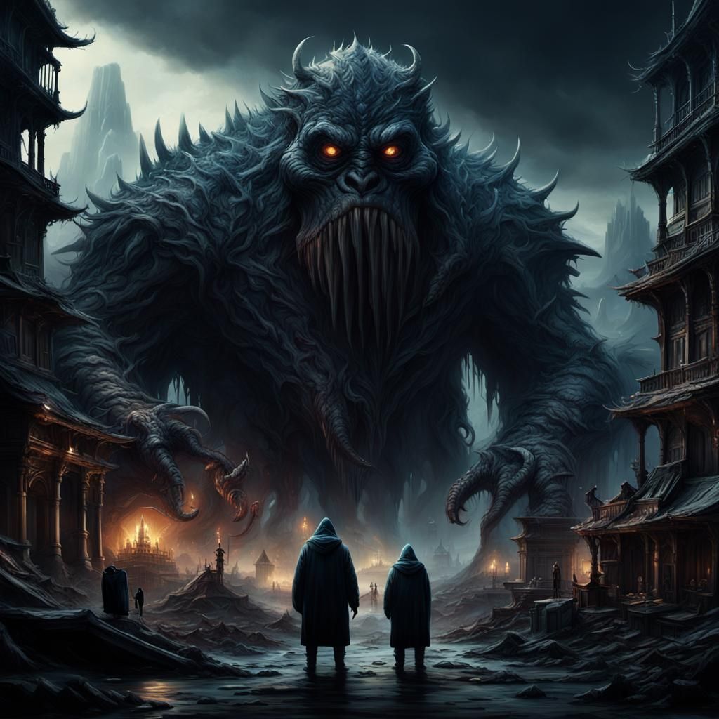 Epic Faceless Monster in Digital Matte Painting