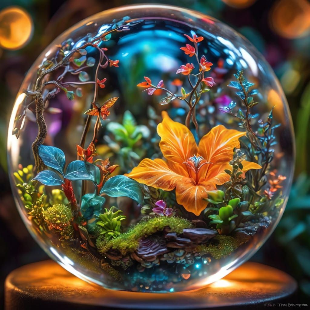 Surreal Terrarium in Hyper-Realistic Digital Art