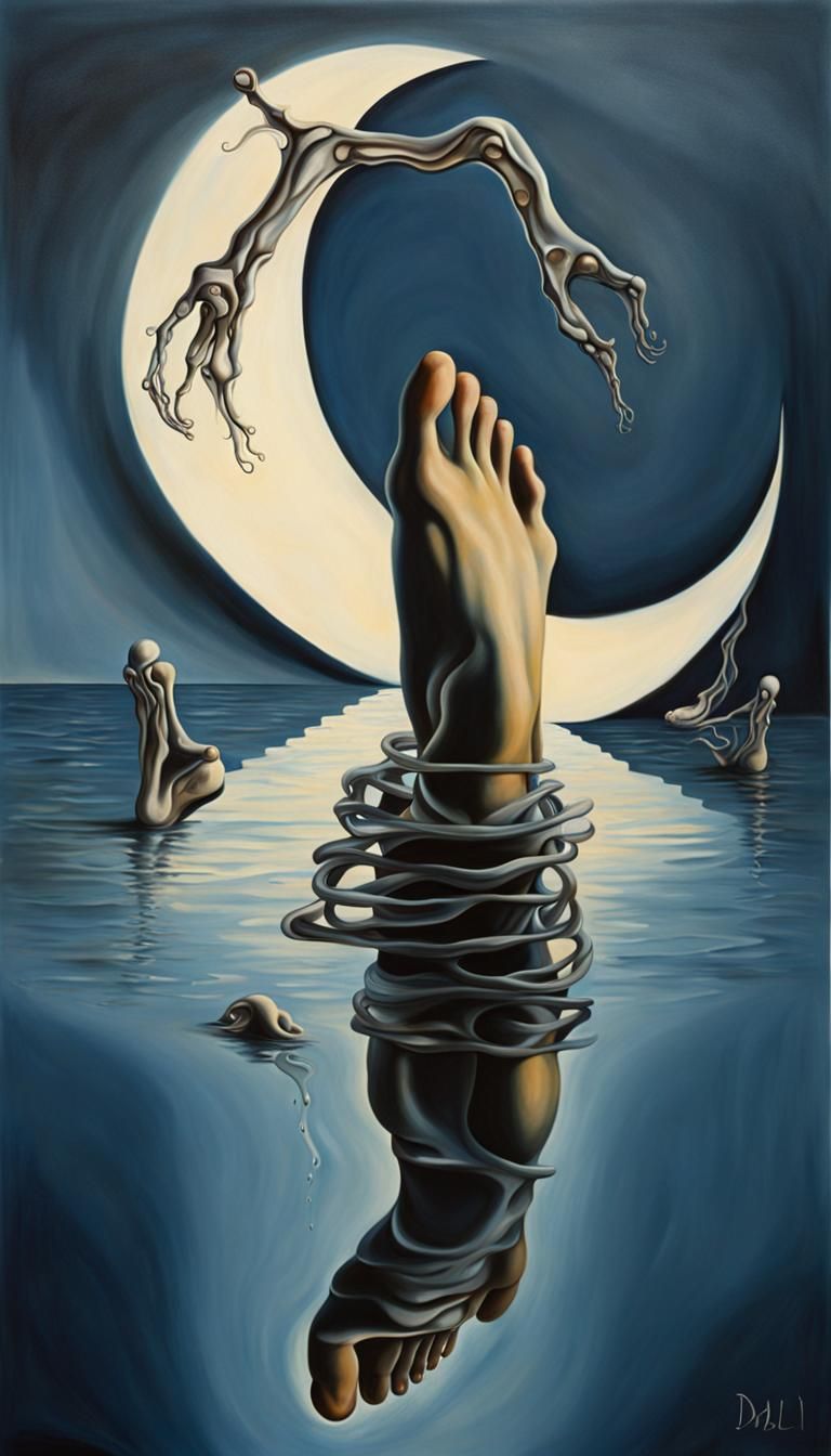 Surreal Melting Forms in Salvador Dali Style