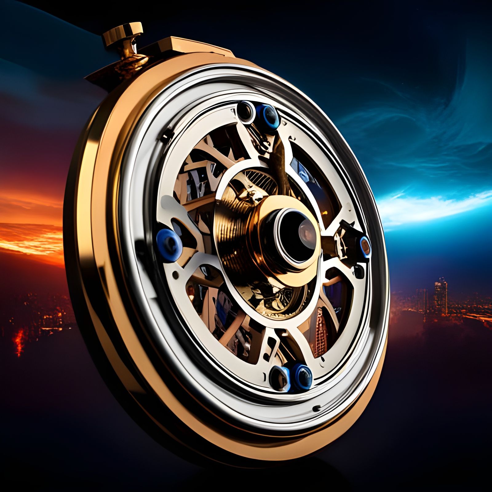 Electromechanical Clock Pocketwatch in Volumetric Lighting