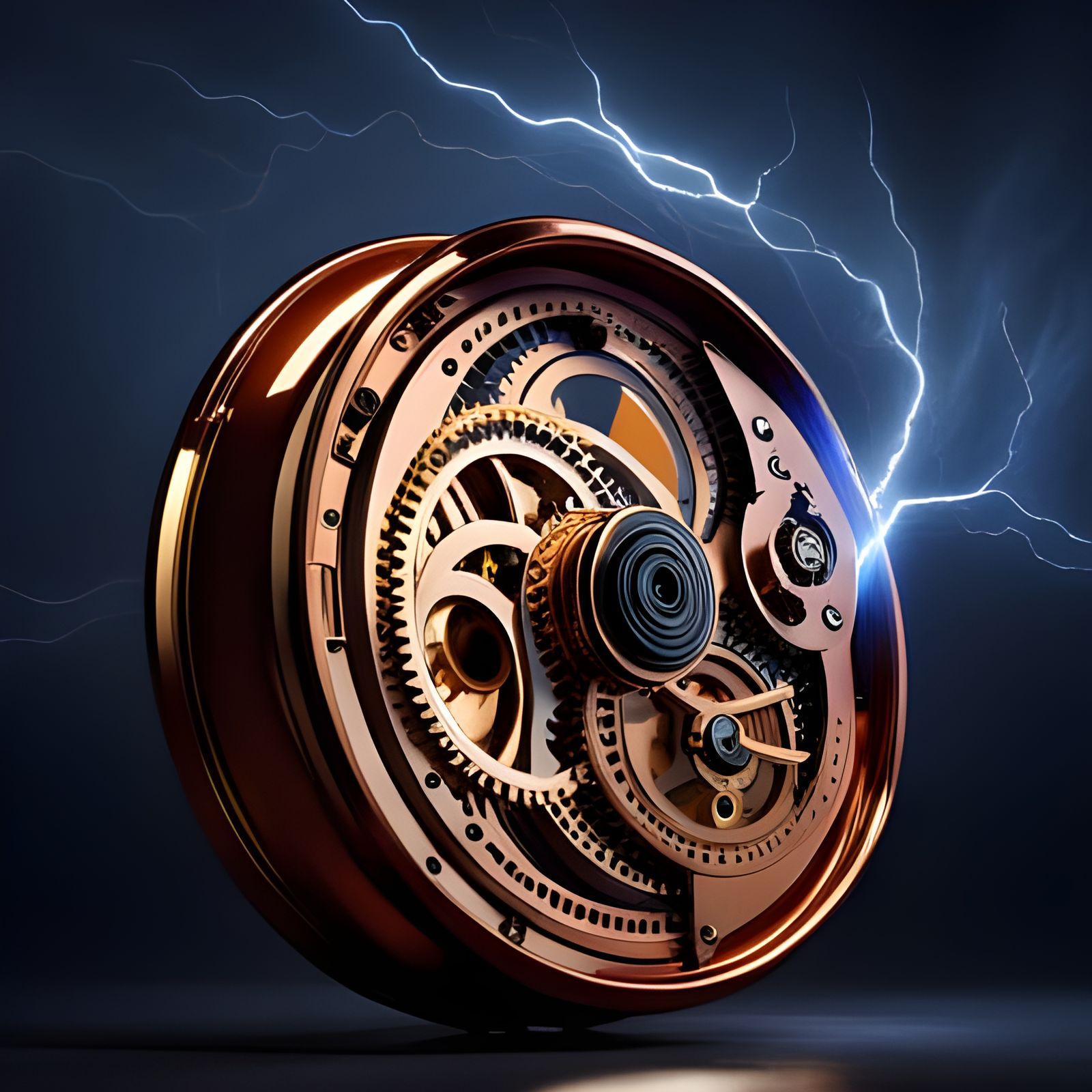 Electromechanical Clock Pocketwatch with Intricate Design