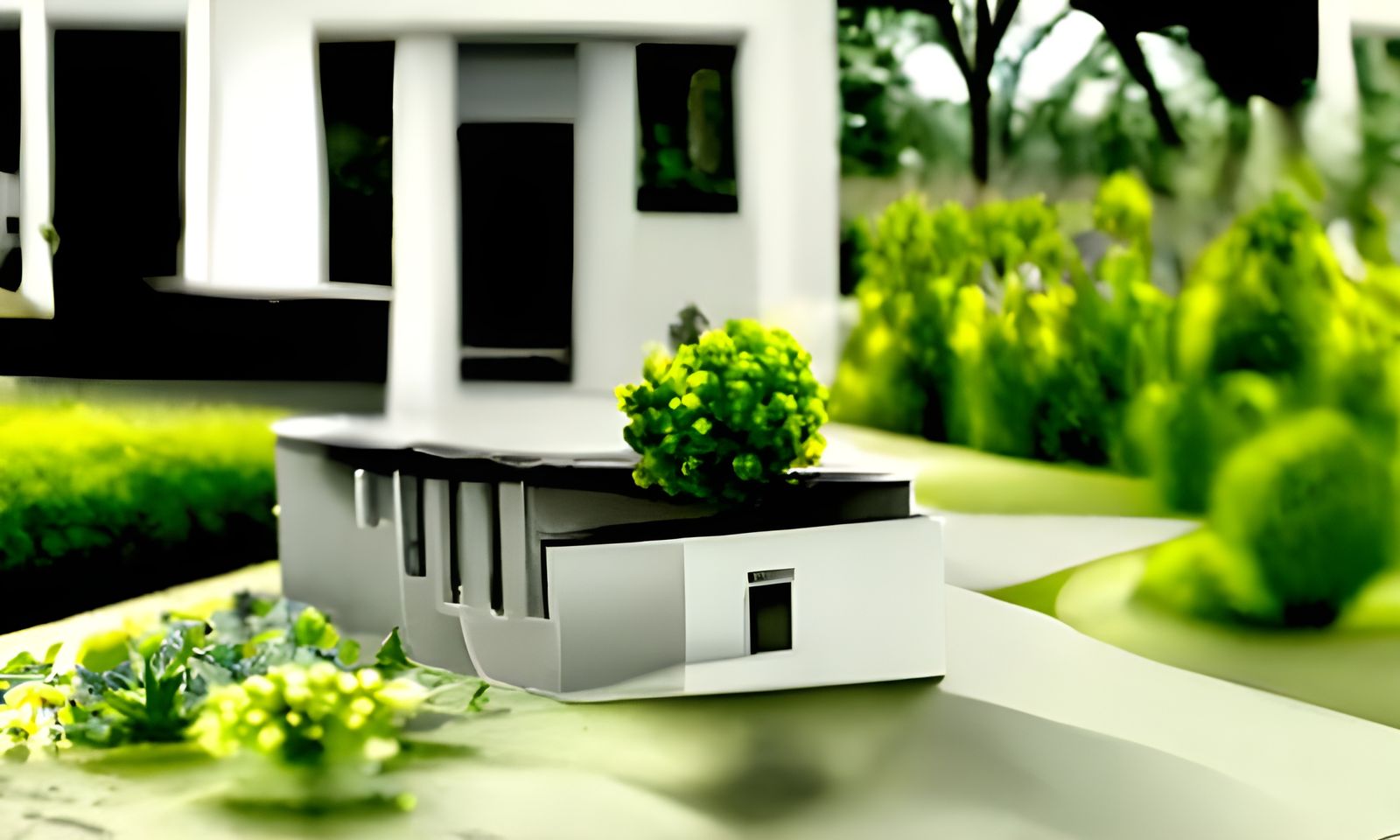 Modern Architecture House in Hyperrealistic Digital Matte Pa...