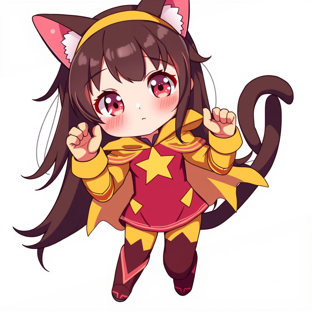 Surreal Anime Heroine Combines Cat Ears and Superhero Gear i...
