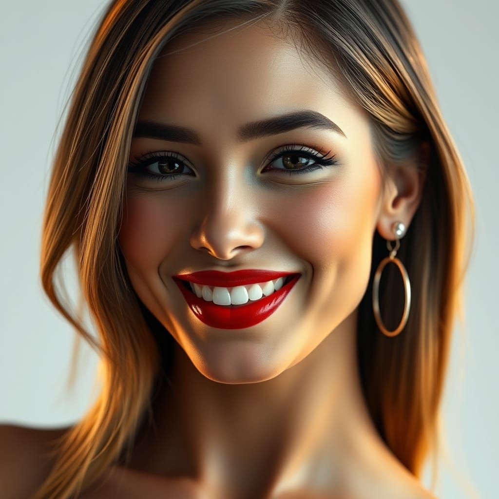 Glamorous Actress with Radiant Smile and Flawless Makeup