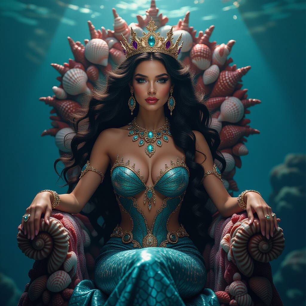 Mermaid Queen Portrait in Dramatic Lighting