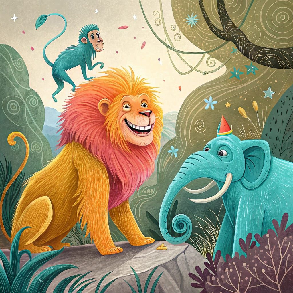 Whimsical Fantastical Creatures in Vibrant Color