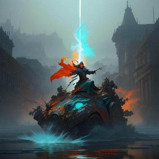 Concept Art: Freedom and Peace in Orange and Teal