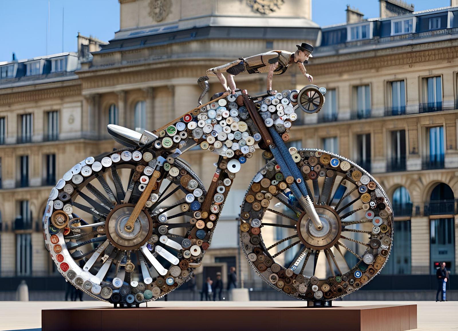 Recycled bike from beer cans
