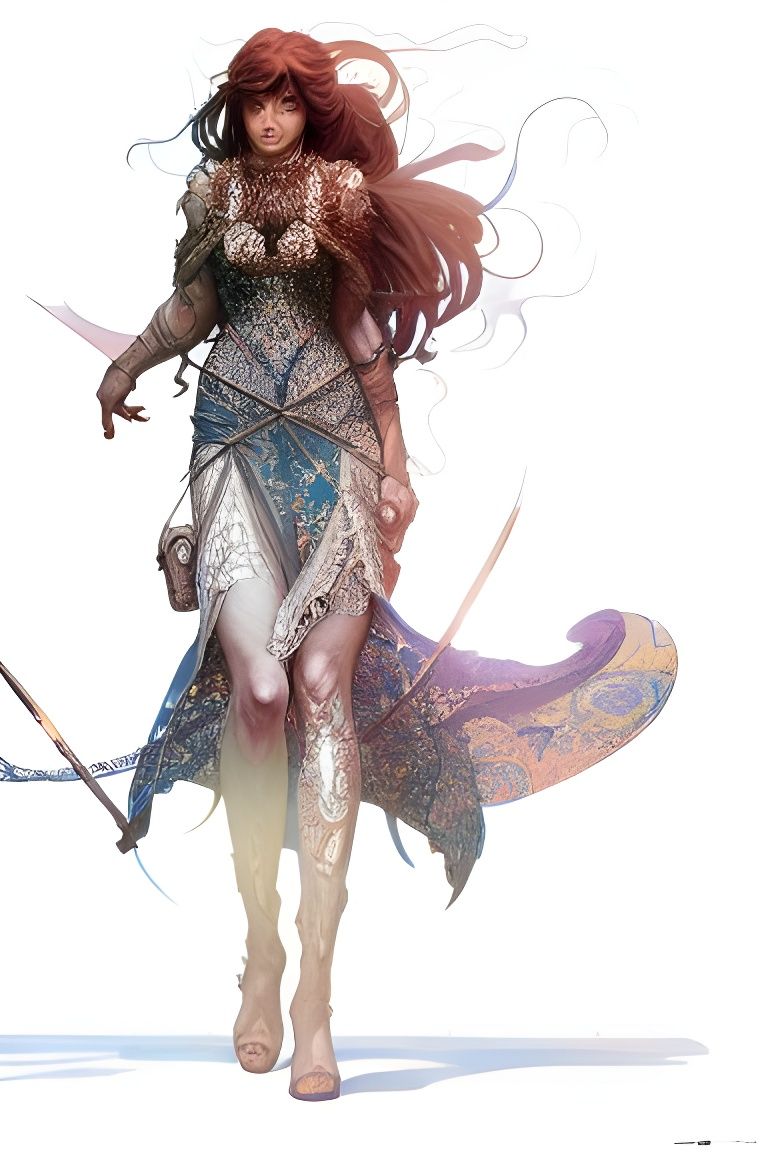 Detailed Full Body Portrait in Watercolour Style