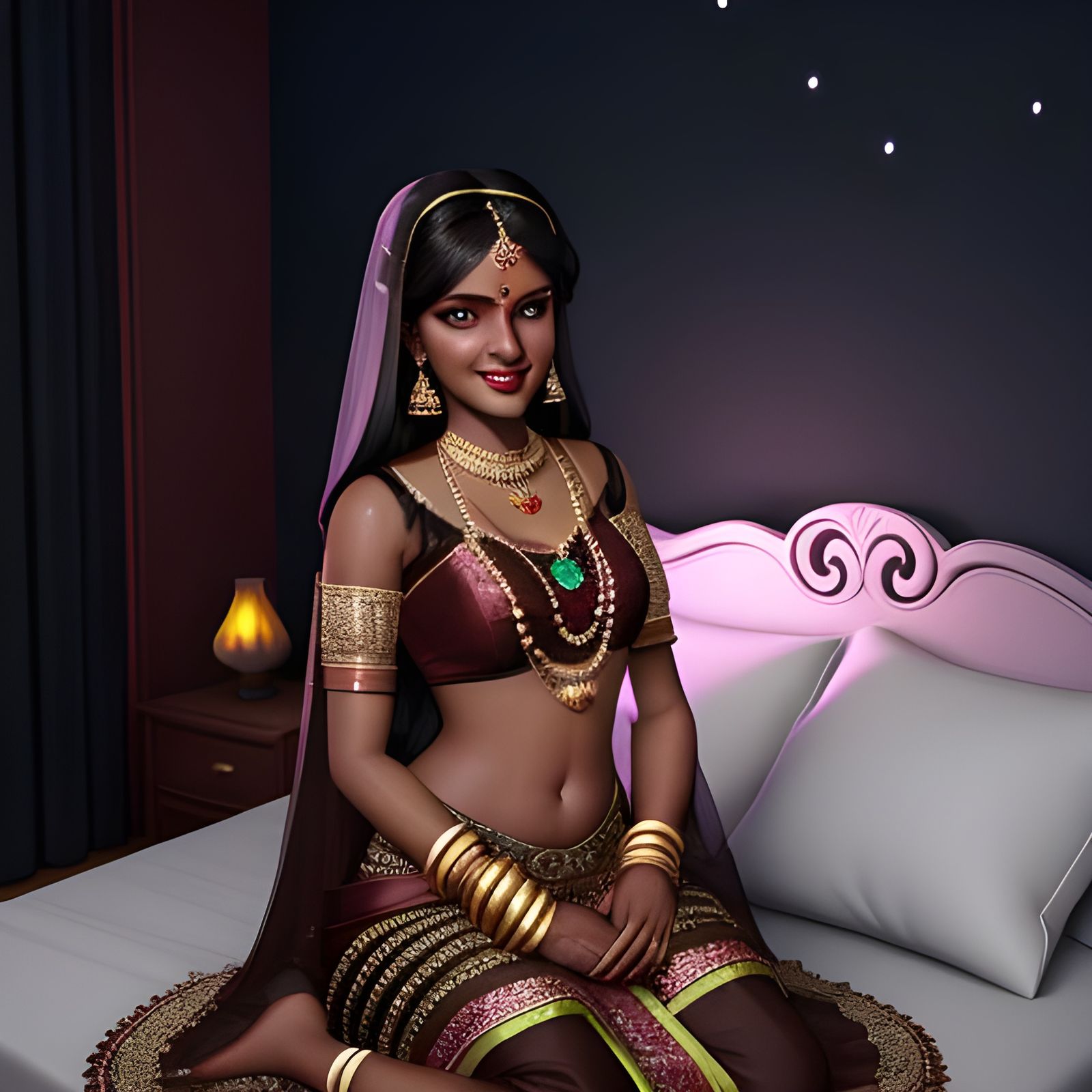 Indian bride waiting for her groom