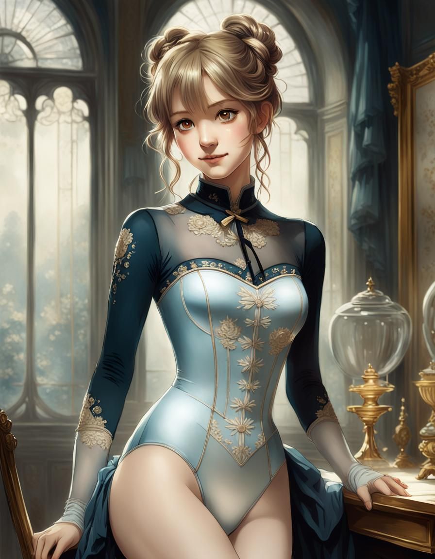 Gorgeous Synthetic Woman Portrait in Anime Style