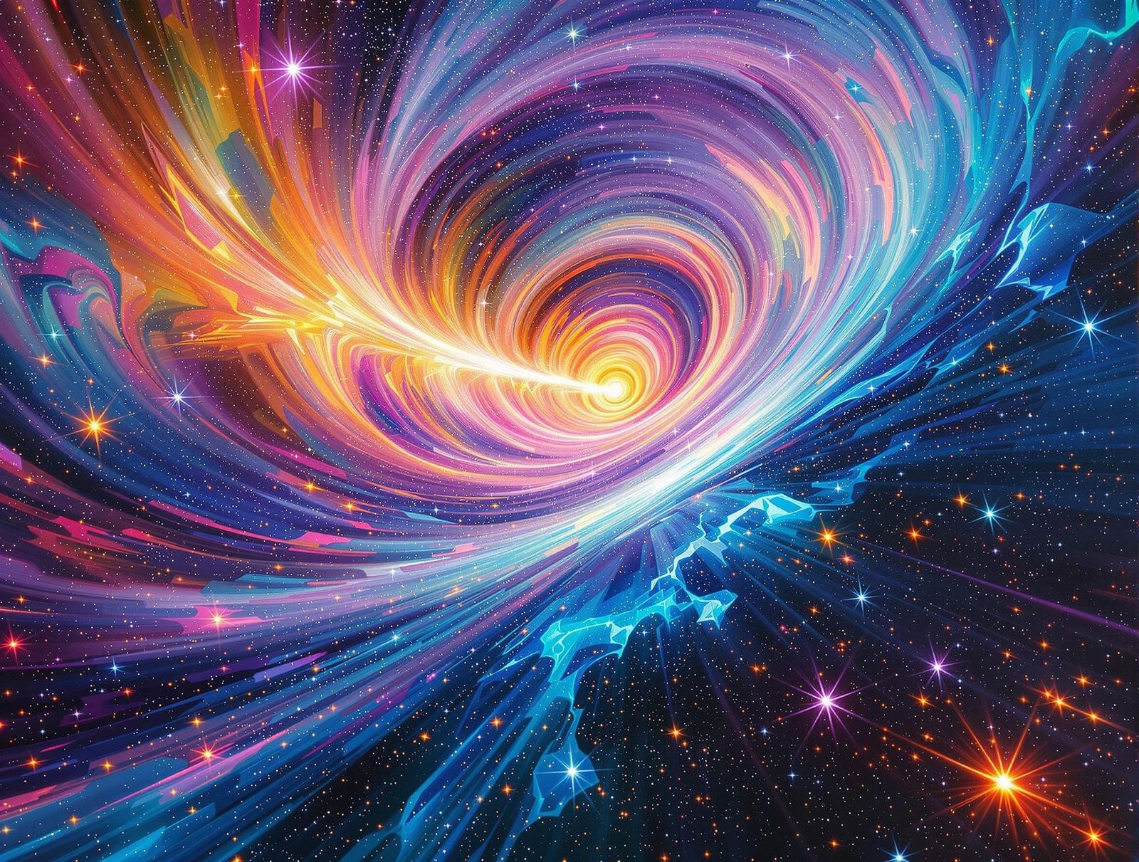 Resplendent Science Fiction Landscape with Hollow Cylinder a...