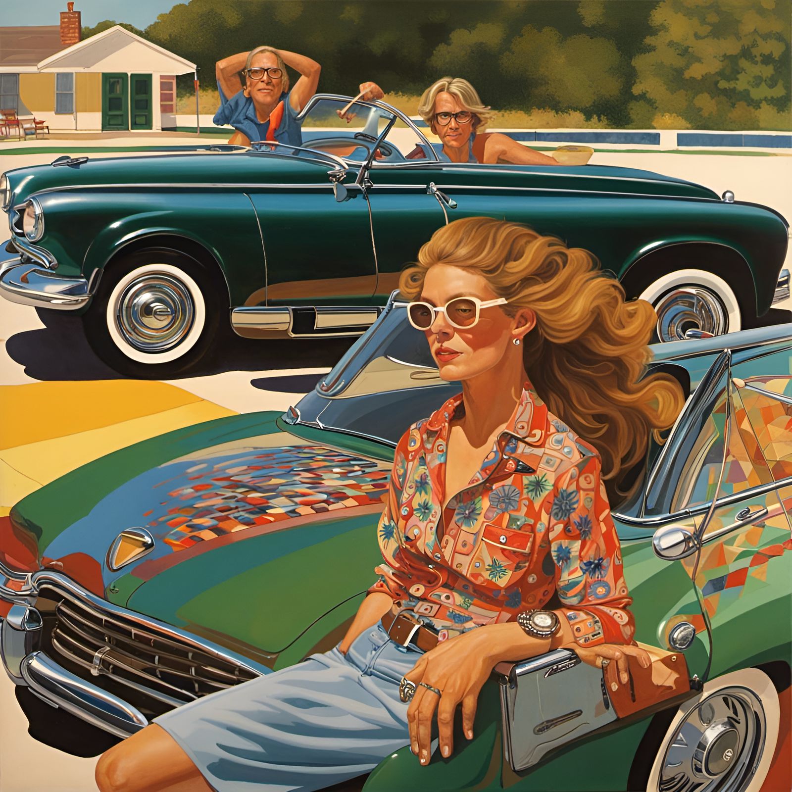 Sleek Modern Car with a Wild Paint Job