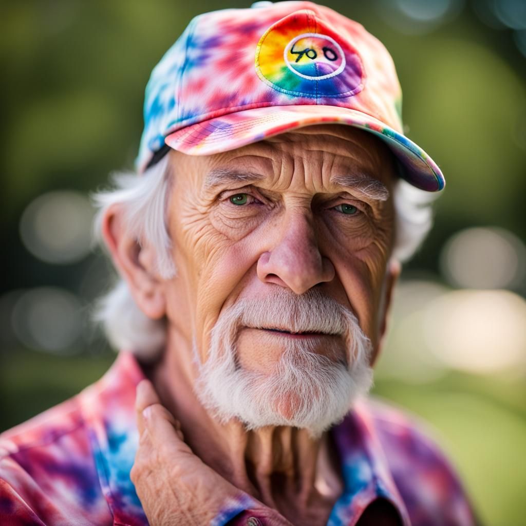 Author Portrait: 70-Year-Old Deadhead with Tie-Dye Shirt