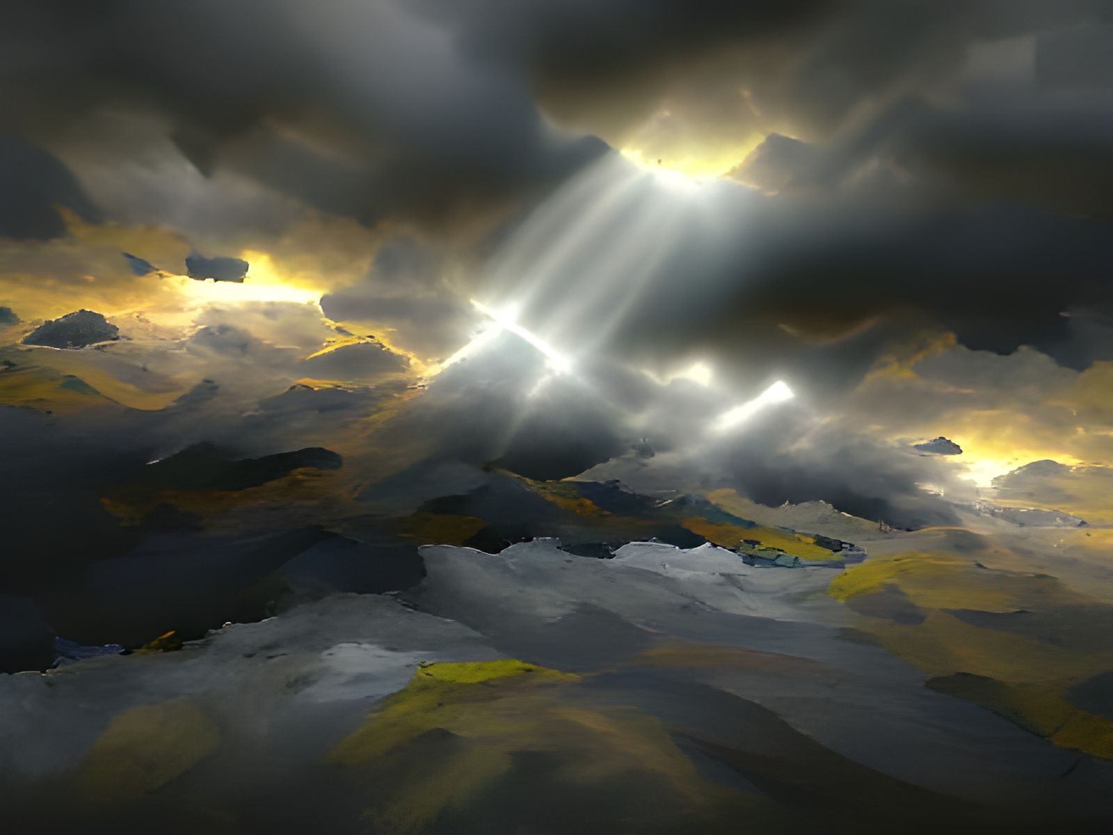 Sunrays Bursting Through Dark Clouds in 8K