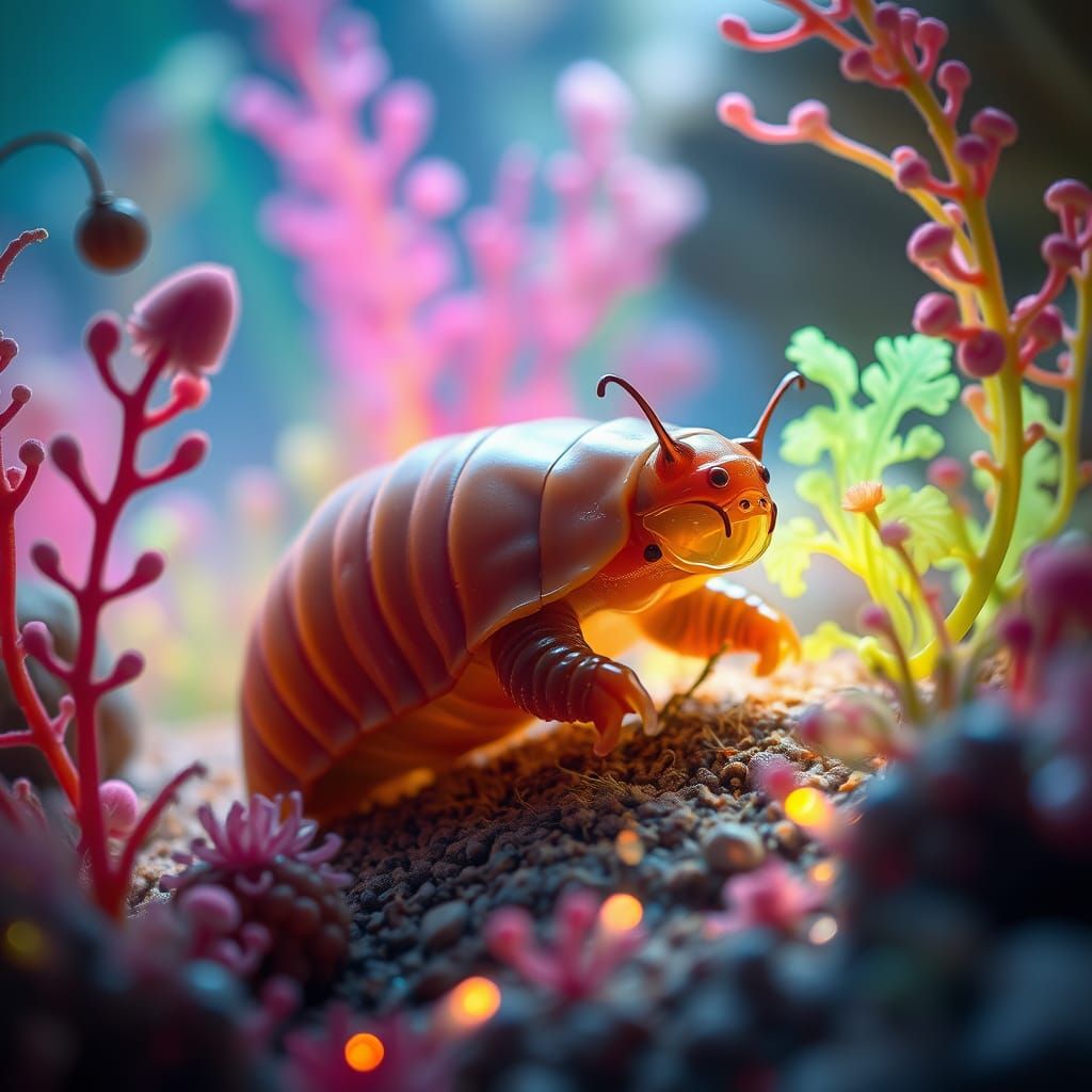 Microscopic Dreamscapes of a Glowing Tardigrade