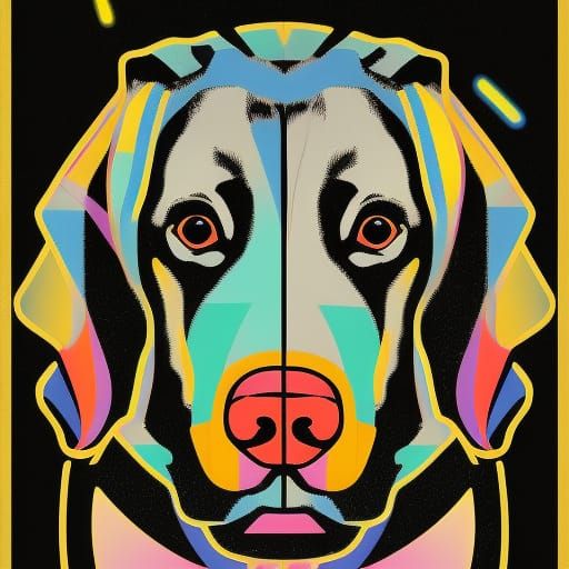 Labrador in Banksy Style Pop Art