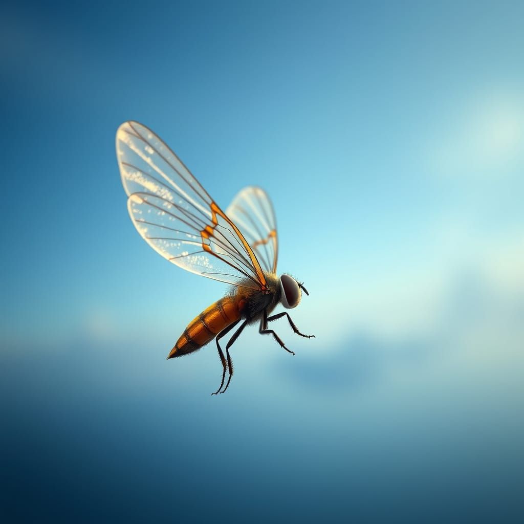 Wings Spread Wide in Hyperrealistic Flight