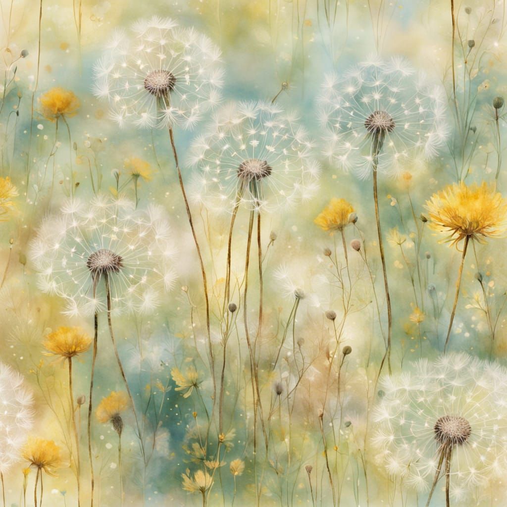 Dainty Dandelion Blooms in Whimsical Meadow