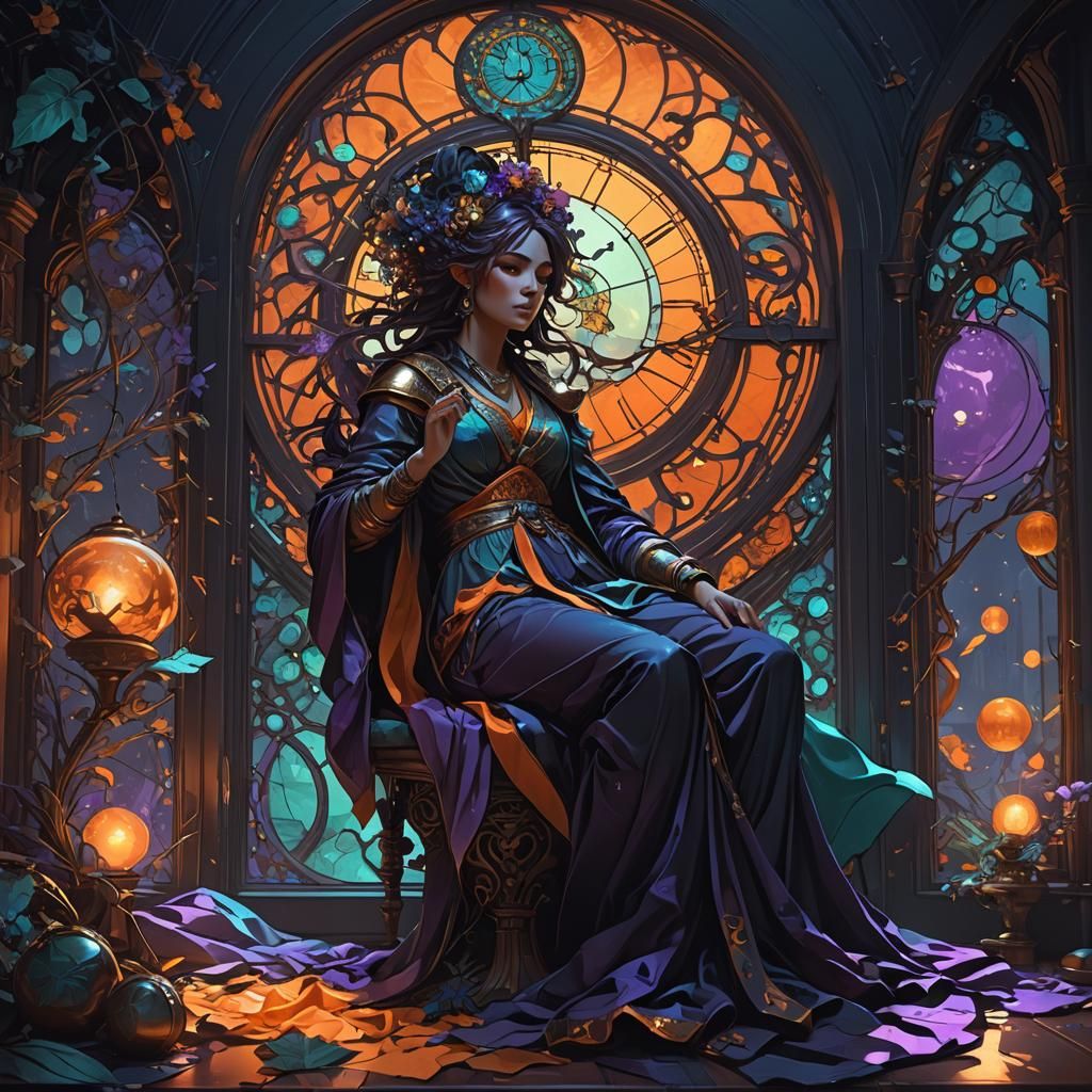 Moonlit Slumber: Hyperdetailed Concept Art in Purple and Bla...