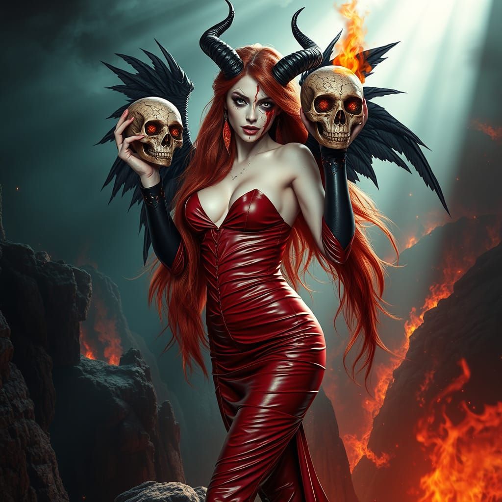 Gothic Beauty Lilith in Heavenly Contrast