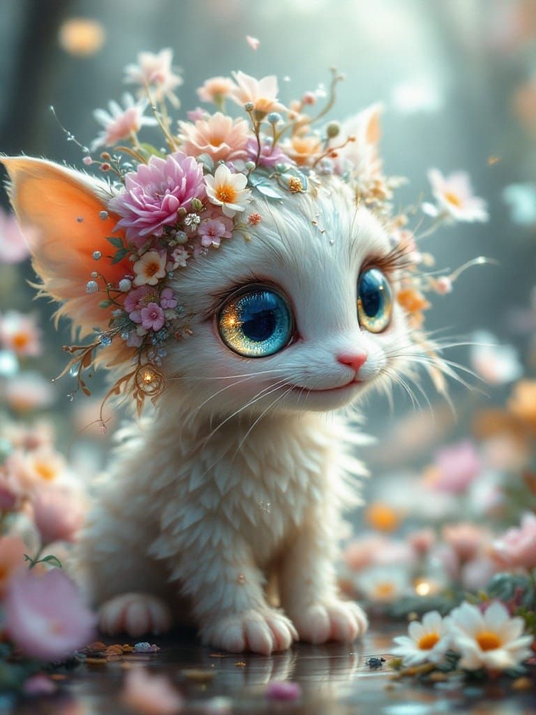 Enchanting Fantasy Familiar with Shimmering Eyes