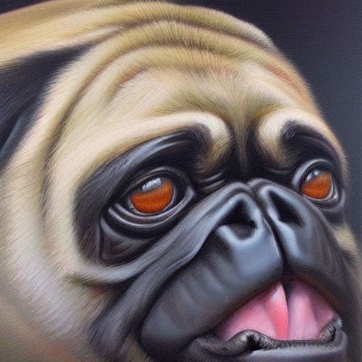 Pug Headed Gorilla in Oil Painting
