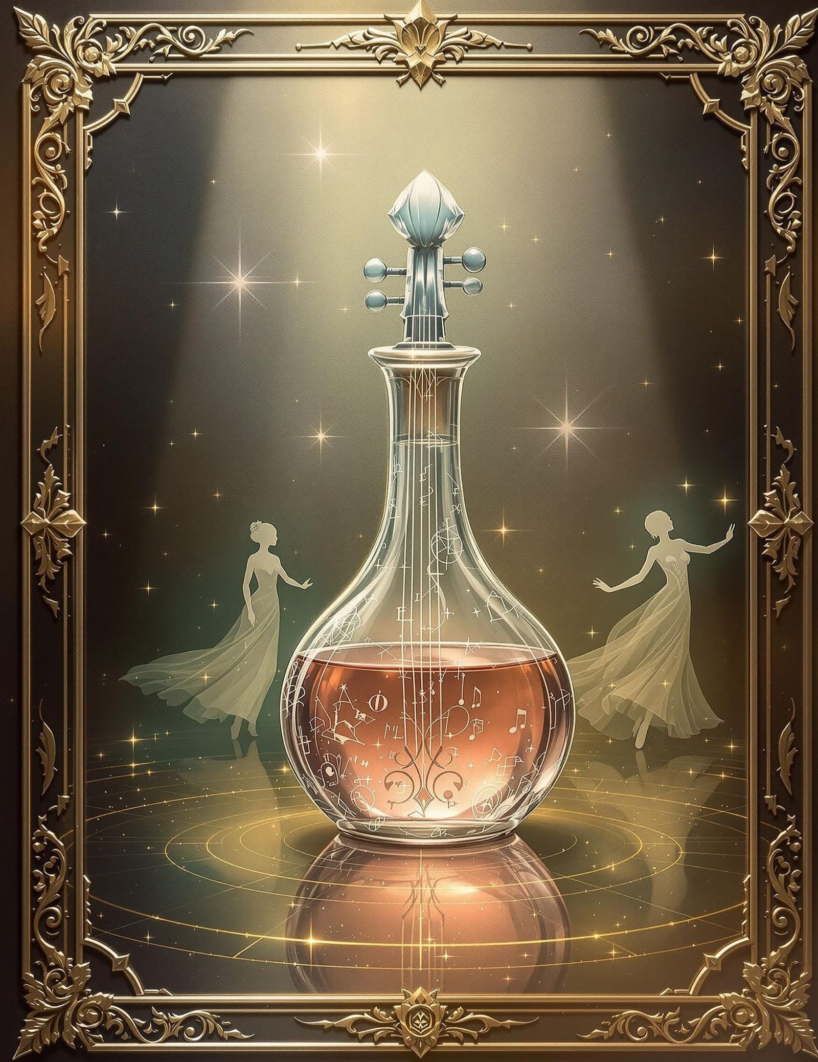 Ethereal Music Hall Scene in Myth-Punk Style