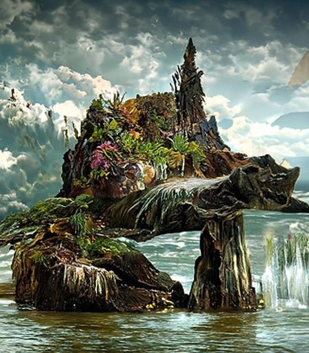 Overgrown Nature Vista with Tranquil River