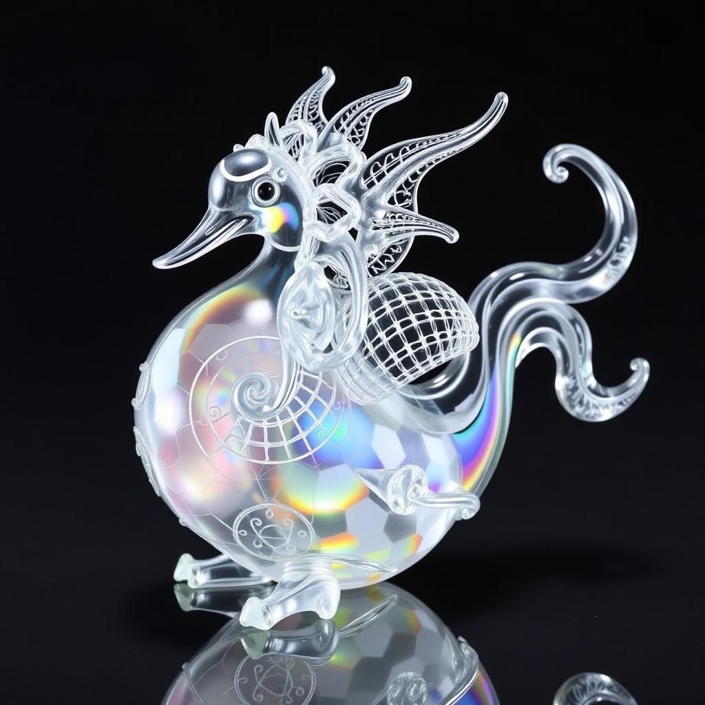 Intricate Crystal Figurine in Venetian Glass Style