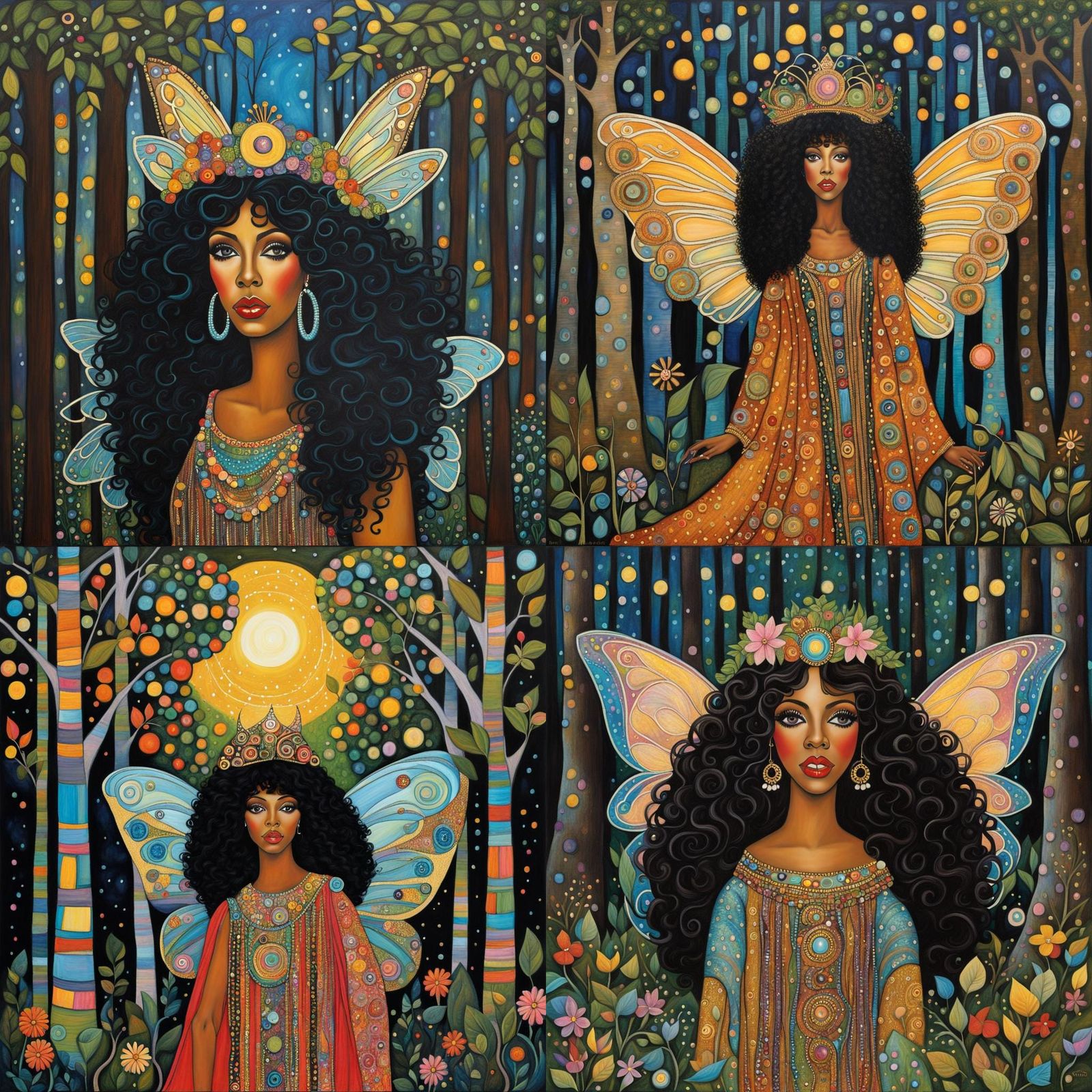 Donna Summer as Fairy in Folk Art Style