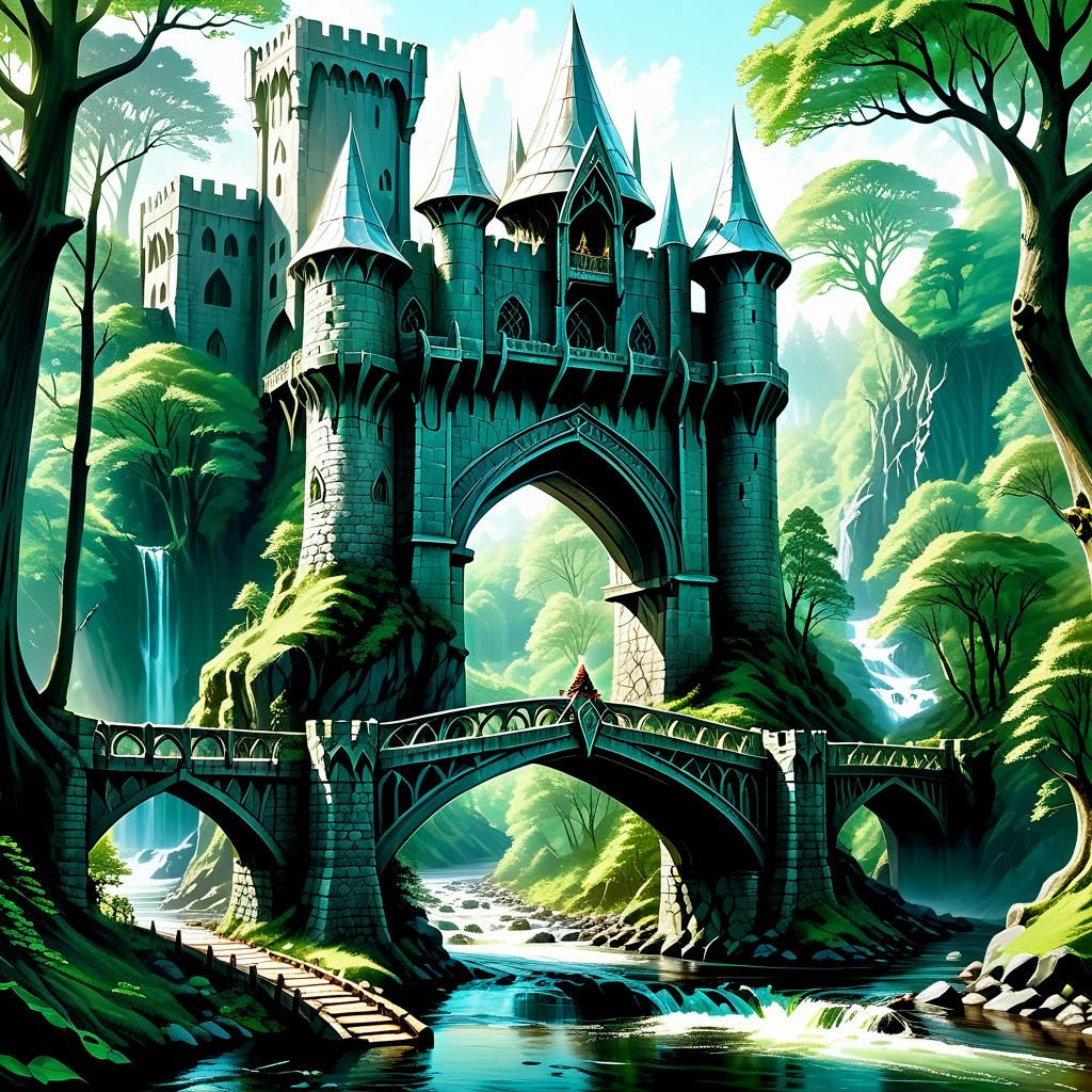 An elven keep deep in the forest.