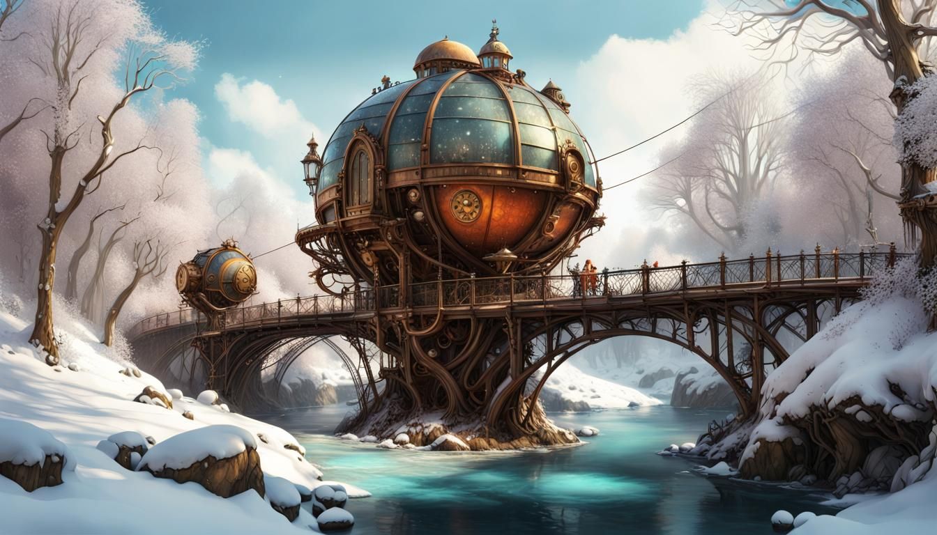Steampunk Iggloos in Winter Fantasy Forest