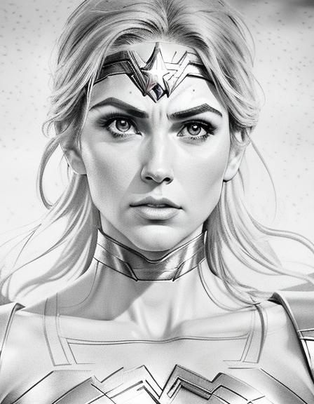 Wonder Woman in Photorealistic Comic Book Style