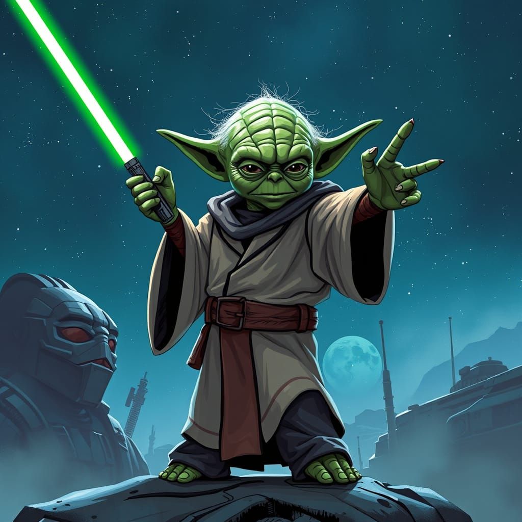 Yoda Unites Star Wars and Spider-Man in Epic Heroic Pose