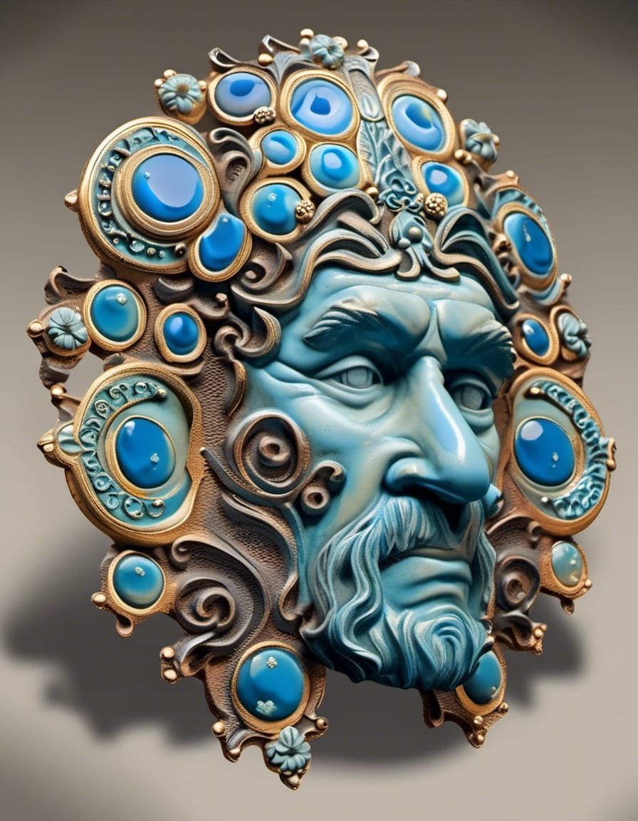 Abstract Caricature in Alcohol Ink: Screaming Humanist