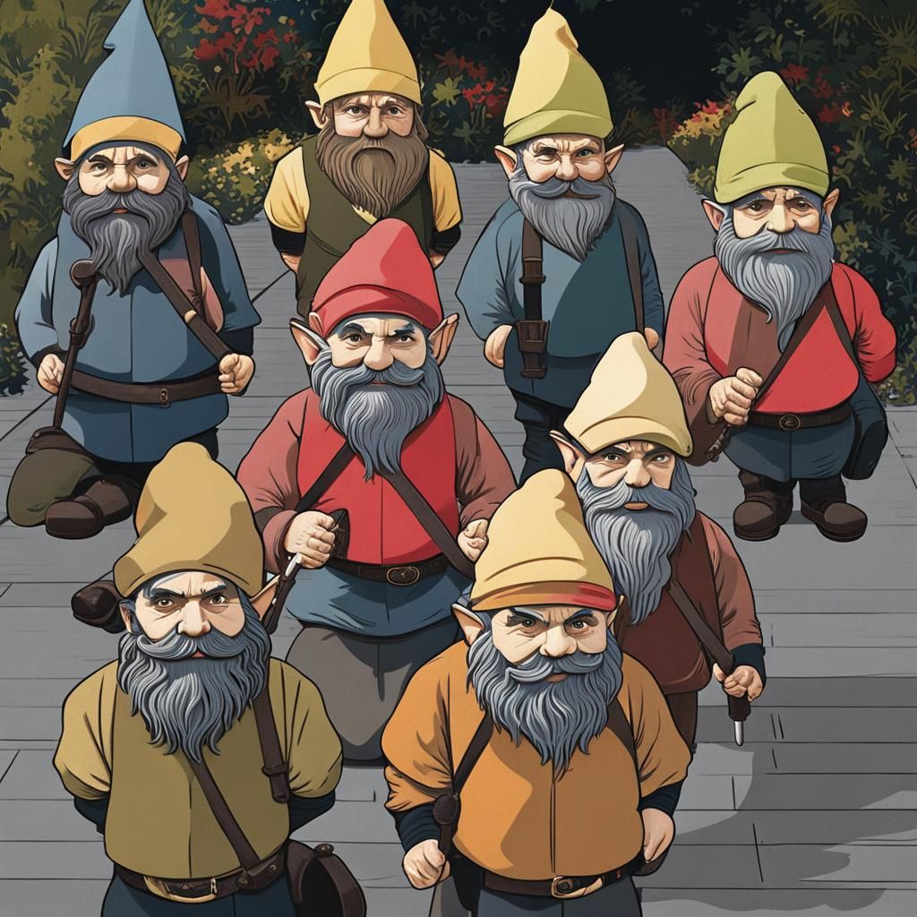 Anarchist Gnomes with Detailed Iconography